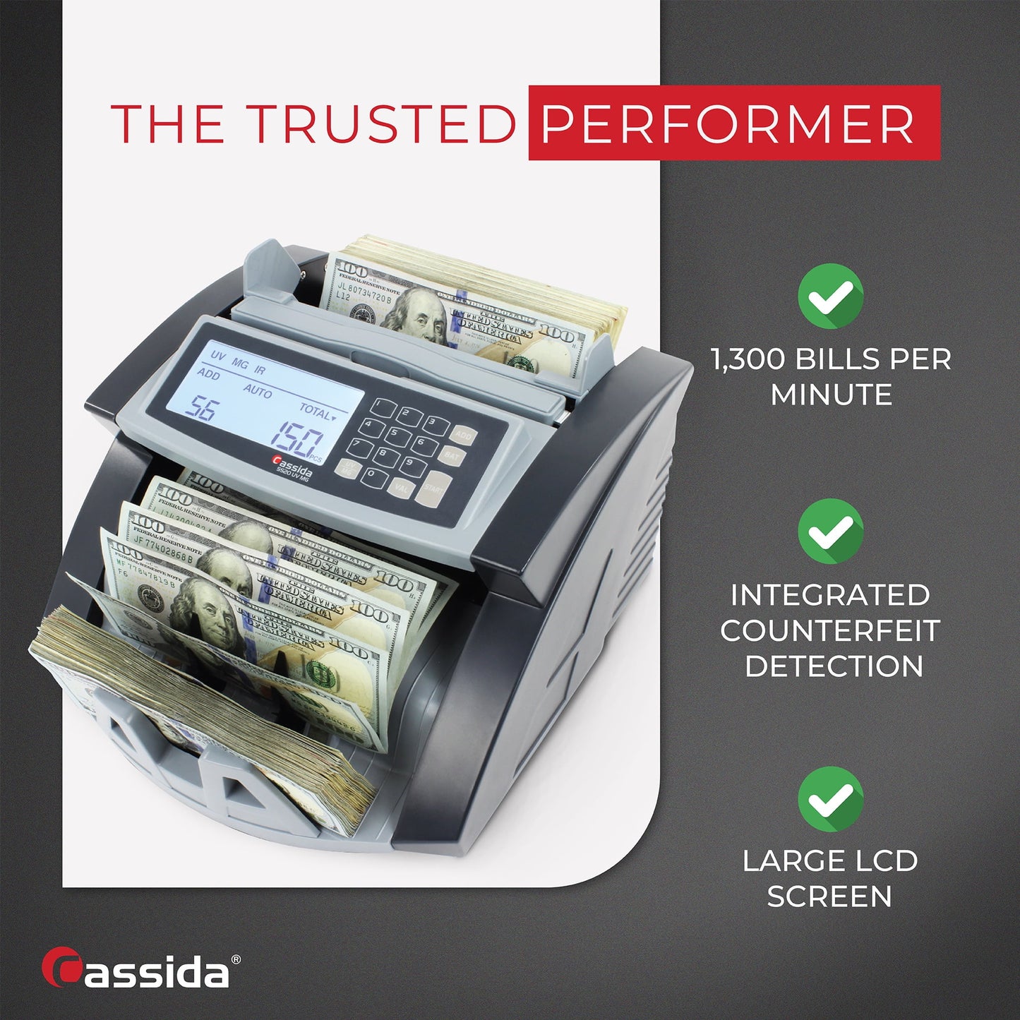 Cassida 5520 Series Bill Counter Gray (5520UV/MG)