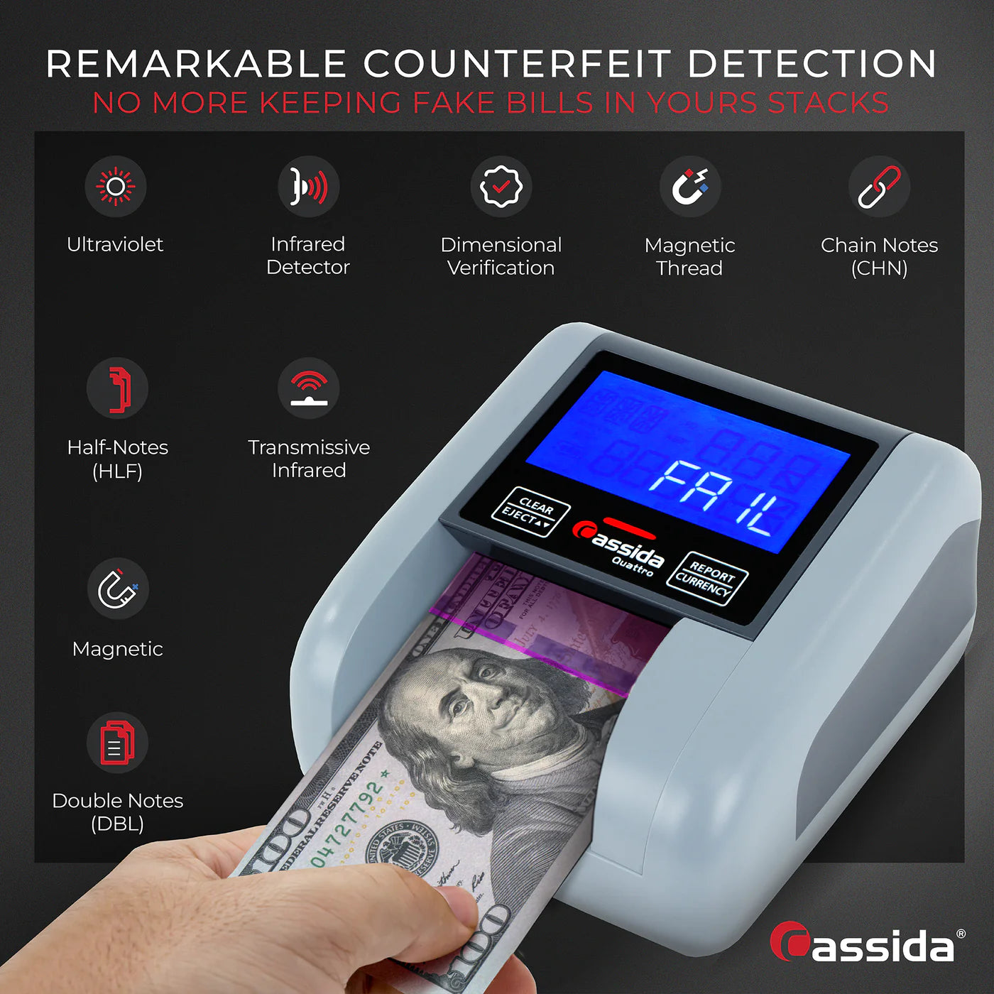 Cassida Quattro Counterfeit Detector Counterfeit Detectors